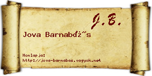 Jova Barnabás névjegykártya
